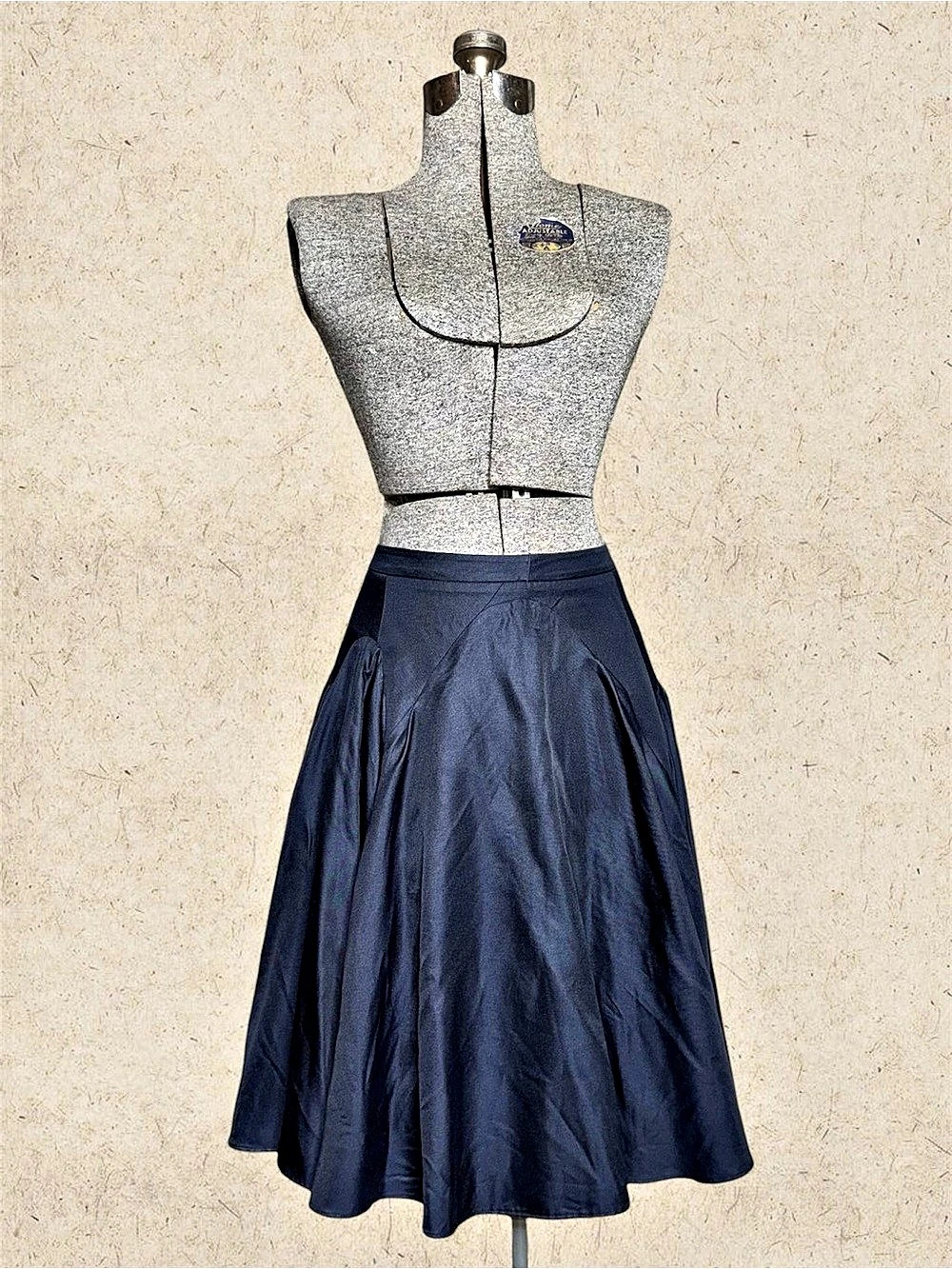 Korean Midi Skirt in Navy Blue